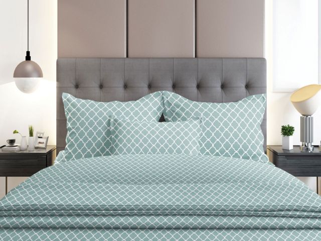 Σετ Σεντόνια Flannel 530 Aqua Διπλό με λάστιχο (150×205+30)